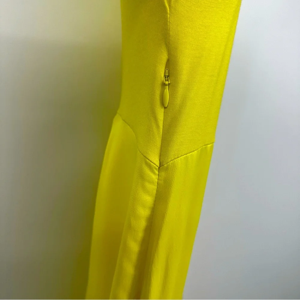 Anthropologie Yellow Sleeveless Scoop Neck Maxi Dress Womens Small Pleated N371 - Picture 9 of 10